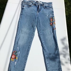 Zara Basic Embroidered  Skinny Jeans